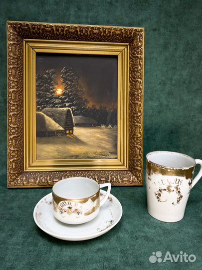 Чашка старинная картина кружка