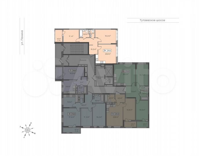 3-к. квартира, 64,5 м², 10/18 эт.