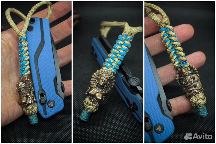 Темляк для ножа из паракорда с бусиной 