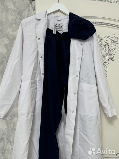 Медицинский халат, медицинские штаны, колпак