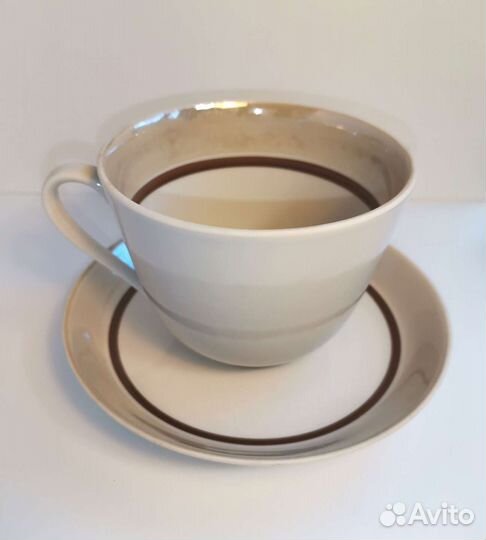 Большая чайная пара фарфор Дулево СССР