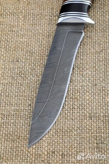 Нож Сокол дамаск рукоять черный граб палисандр