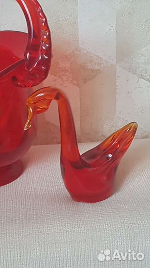 Винтажная ваза цветное стекло СССР