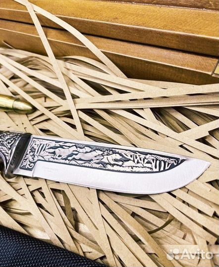 Нож для охоты рыбалки туризма. Сталь 65X13. Новый