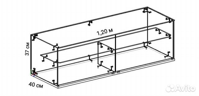 Стеллаж витрина стекл-ое