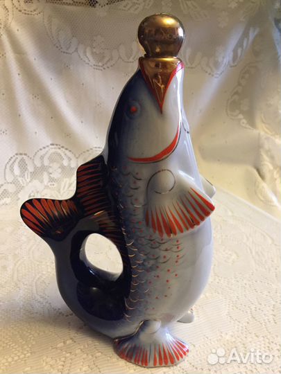 Штоф и стопки рыбки, б\у