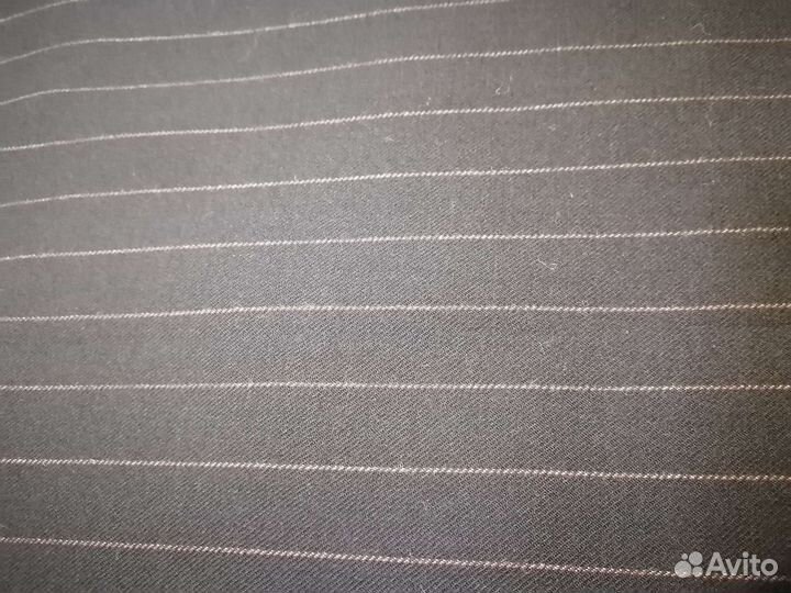 Ткань костюмная чёрн.в полоску.Шерсть.Италия.6,1м