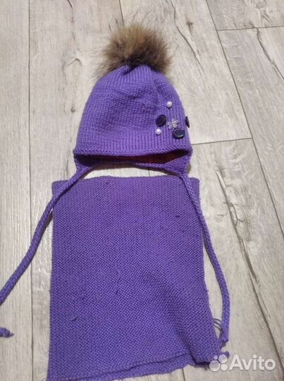 Зимняя шапочка +снуд