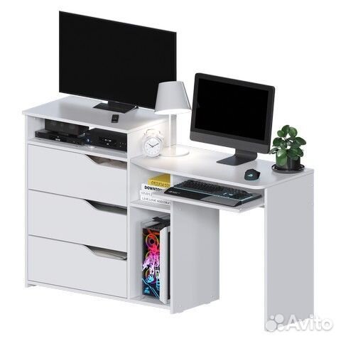 Компьютерный стол для школьника белый