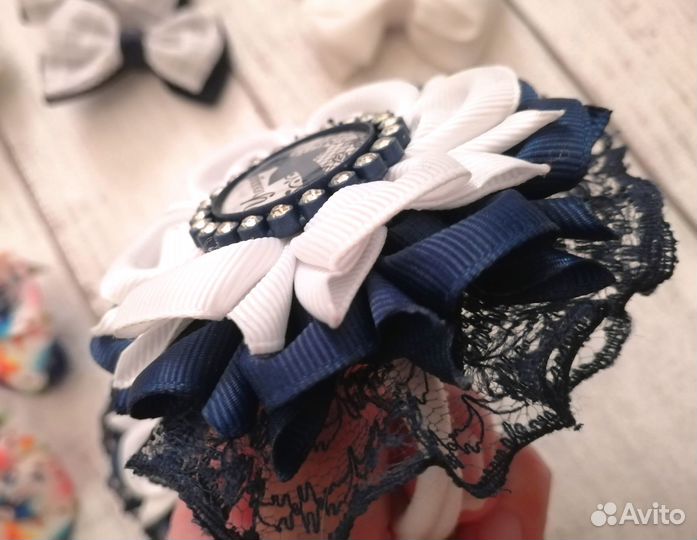 Красивые школьные банты, резинки для волос