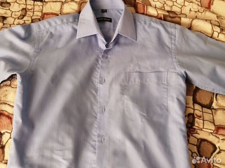 Рубашка для мальчика 134-140 синяя