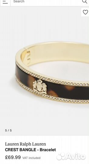 Браслет кафф черепаховый Ralph Lauren