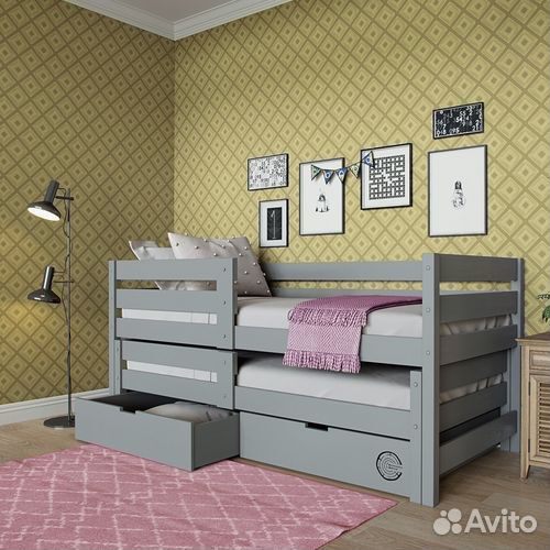 Кроватка матрешка с доп. местом из натурального де