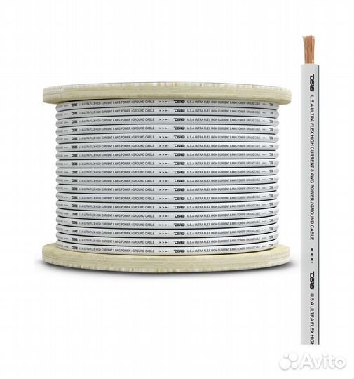 Силовой провод из 100% меди для морского применения 8-GA 30 м. черный mofc8GA100G, DS18