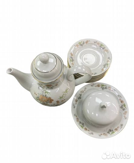 Чайник тарелки маслёнка ГДР 8 предметов