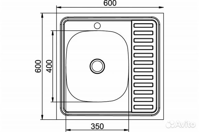 Мойка для кухни из нержавейки 60х60