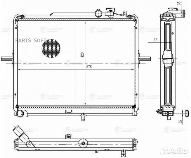 Радиатор охлаждения Киа K-Series Bongo 99-2.9D