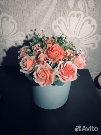 Букет роз из мыла