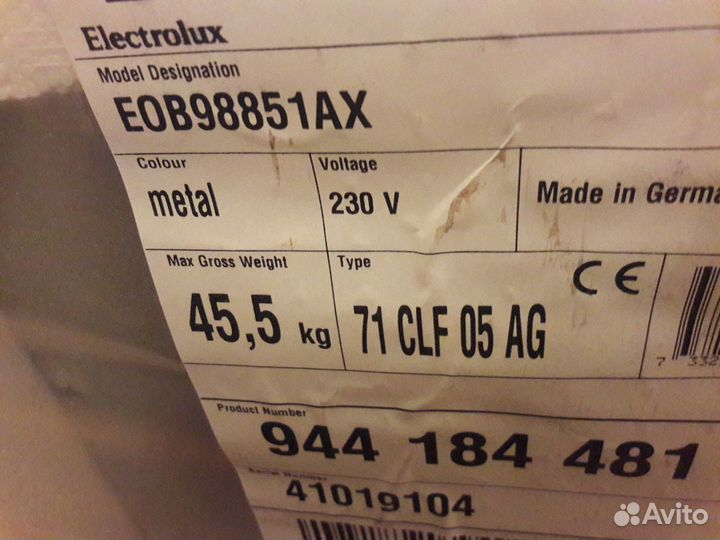 Новый Духовой шкаф Electrolux EOB 98852 1AX