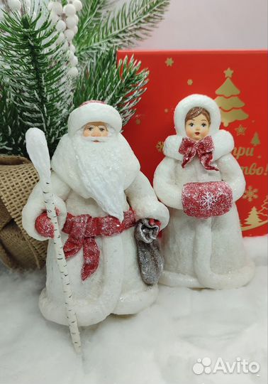 Дед мороз и снегурочка из ваты