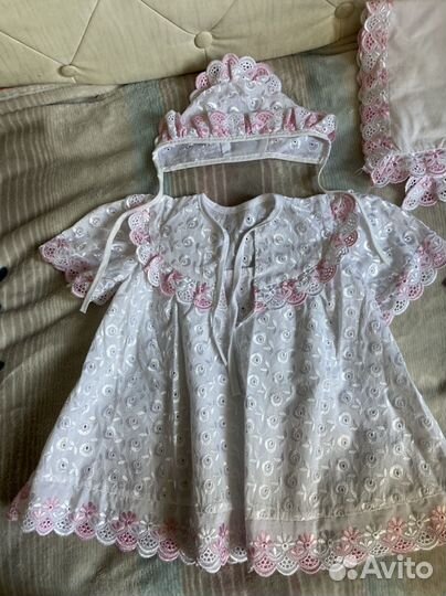 Крестильный набор на девочку 74-80