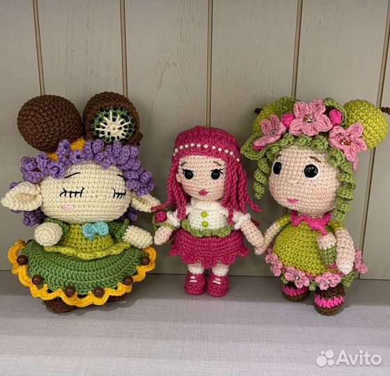 Куклы интерьерные, вязаные