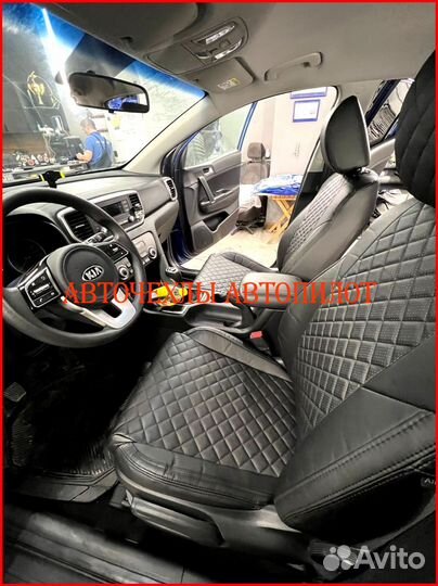 Чехлы Автопилот Kia Sportage 4 из экокожи чёрные