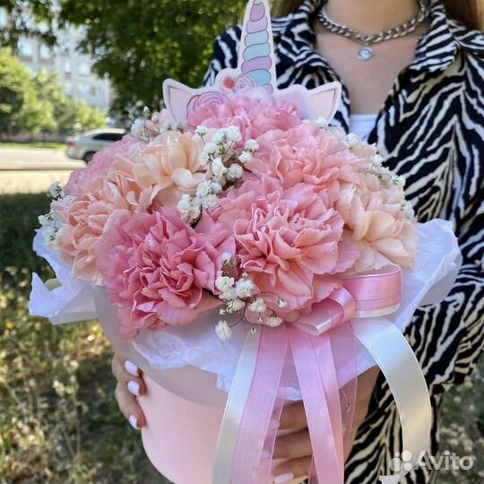 Цветы. Букеты в шляпных коробках