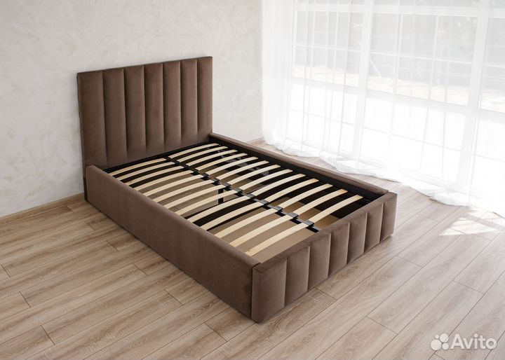 Кровать 120х200 с подъемным механизмом кофе