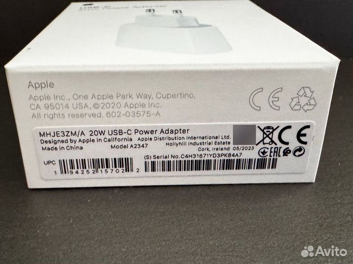 Адаптер Apple USB Type-C 20W Оригинал