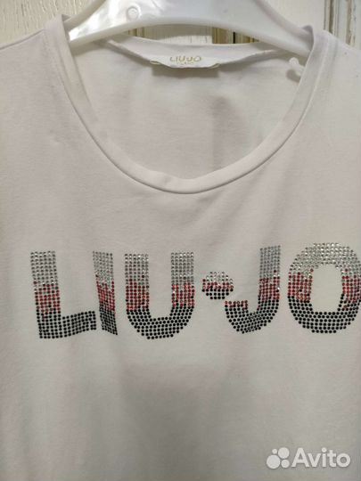 Liu Jo футболка белая со стразами на 10 лет