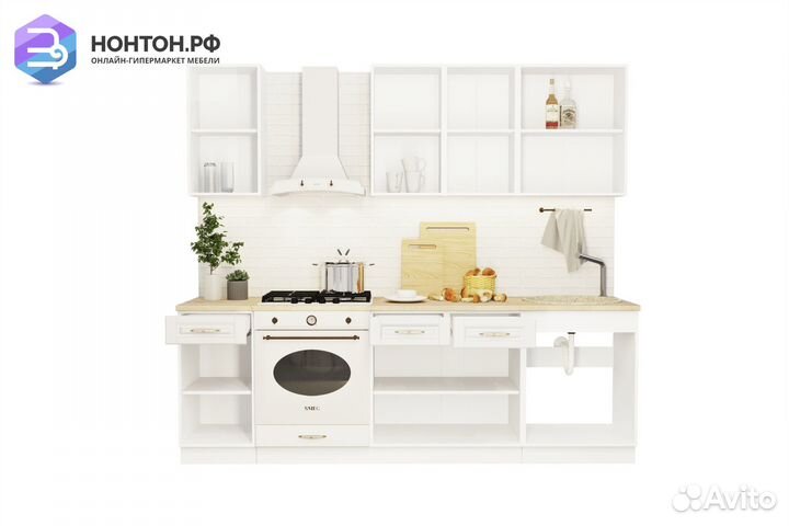 Кухня Лондон 2.4 м дуб белый