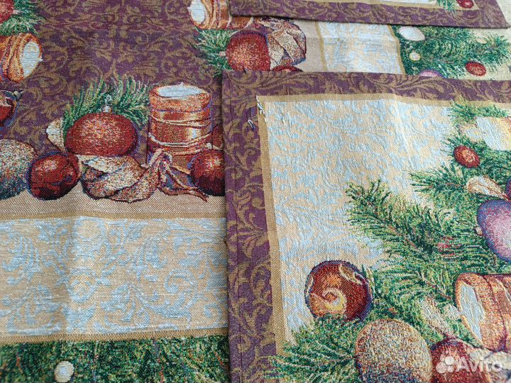 Скатерть с салфетками гобелен новогодняя