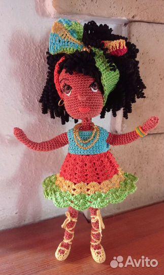 Кукла вязаная мексиканка Сильвия