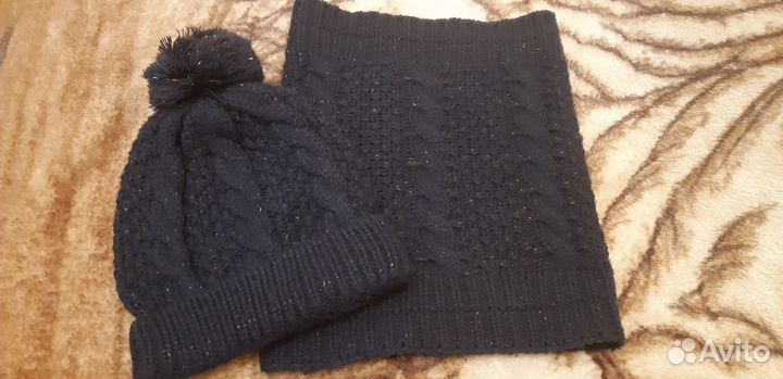 Зимняя шапка и шарф для девочки