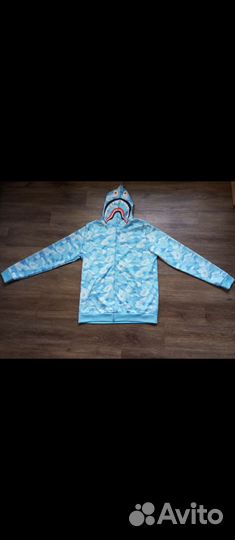 Зип худи bape голубое