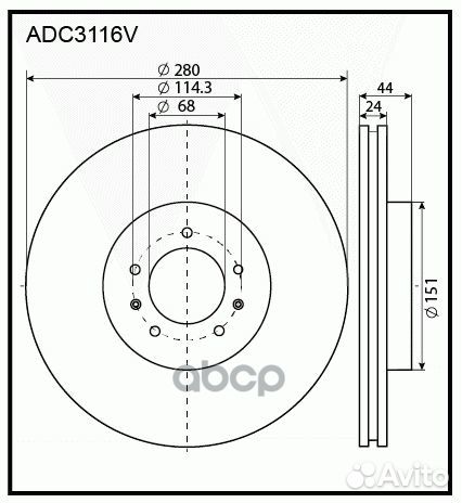 Диск тормозной перед ADC3116V allied nippon