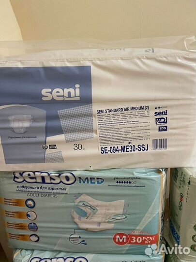 Памперсы для взрослых размер m по 30 штук