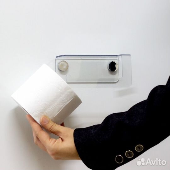 Держатель для туалетной бумаги длина 14 см прозрач