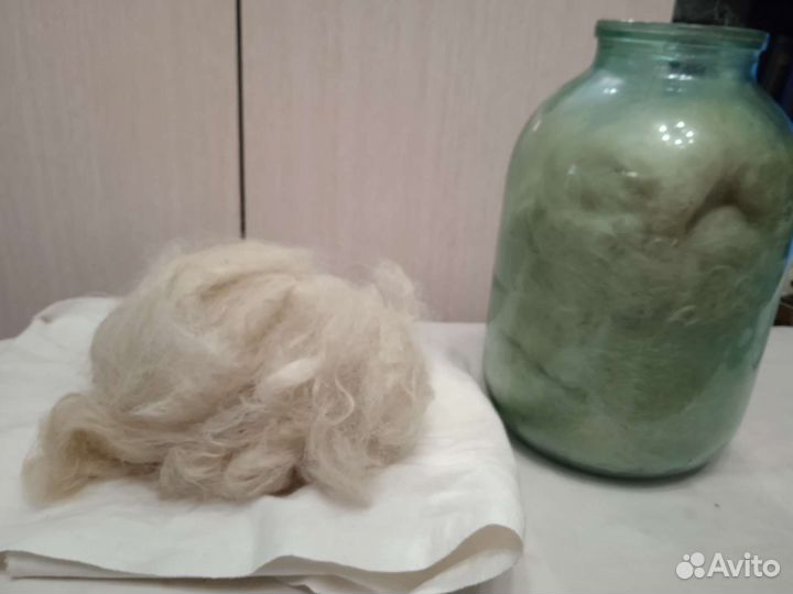 Козий пух пряжа белый