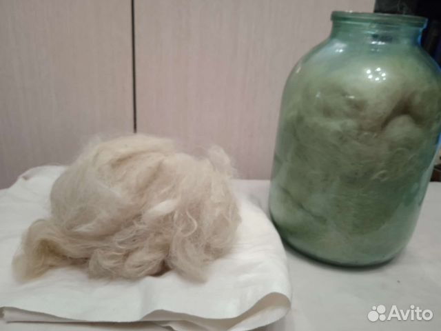 Козий пух пряжа белый