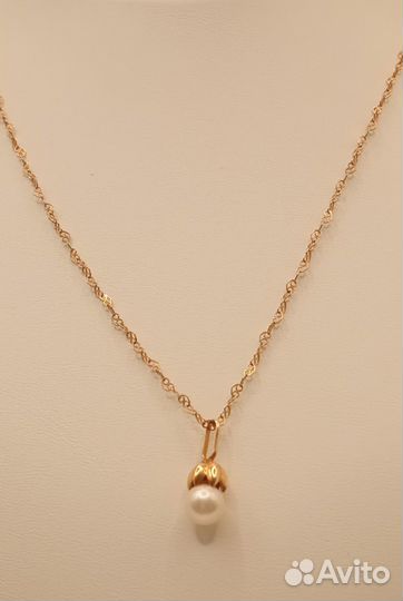 Колье,Золото,585.Жемчуг
