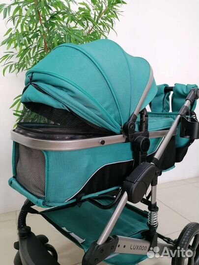 Новая коляска-трансформер Luxmom 558 2в1 (изумруд)