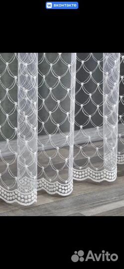 Тюль готовая на ленте