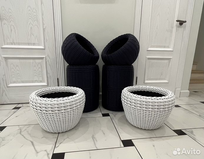 Кашпо для цветов из искуственного ротанга