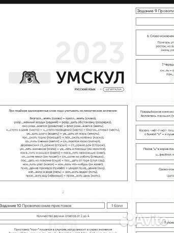 Шпоры русский умскул 2023