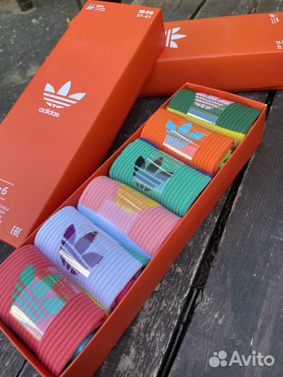 Женские носки Adidas средние/цветные 6шт