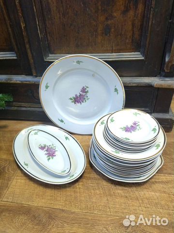 Остатки столового сервиза сирень дулево