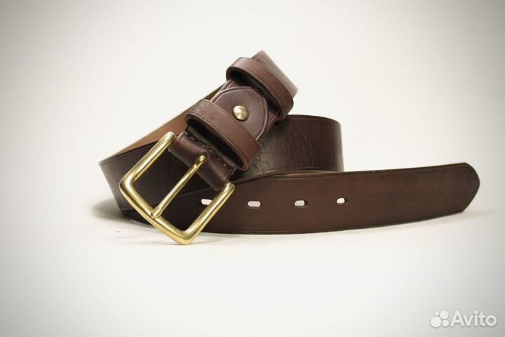Мужской кожаный ремень ручной работы