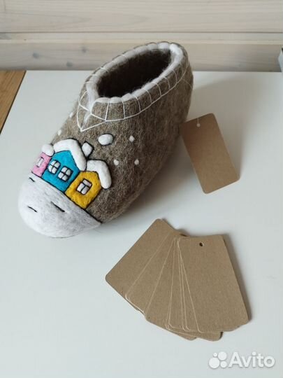 Бирка картонная с отверстием крафт